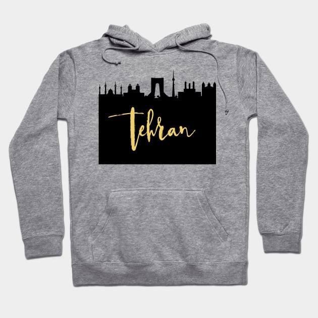 TEHRAN IRAN DESIGNER SILHOUETTE SKYLINE ART Hoodie by deificusArt